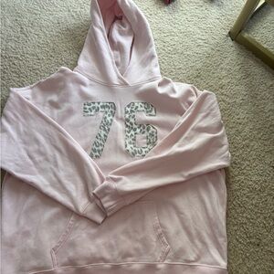 Hollister Pink Hoodie with Leopard Print 76